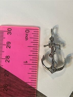 Silver Anchor Pendant Charm - Nautical Jewelry